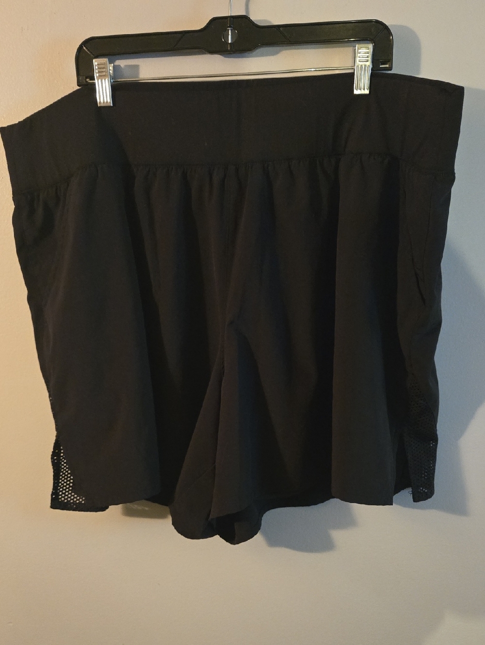 Livi Active Black Women's Athletic Shorts with Mesh Panels